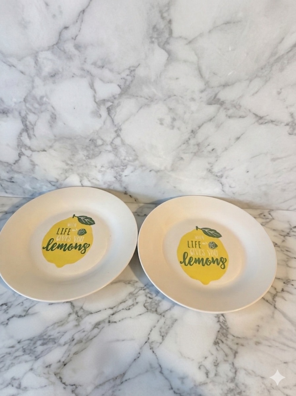 New White Ceramic 'Life Gives You Lemons' Salad Plates - Set of 2